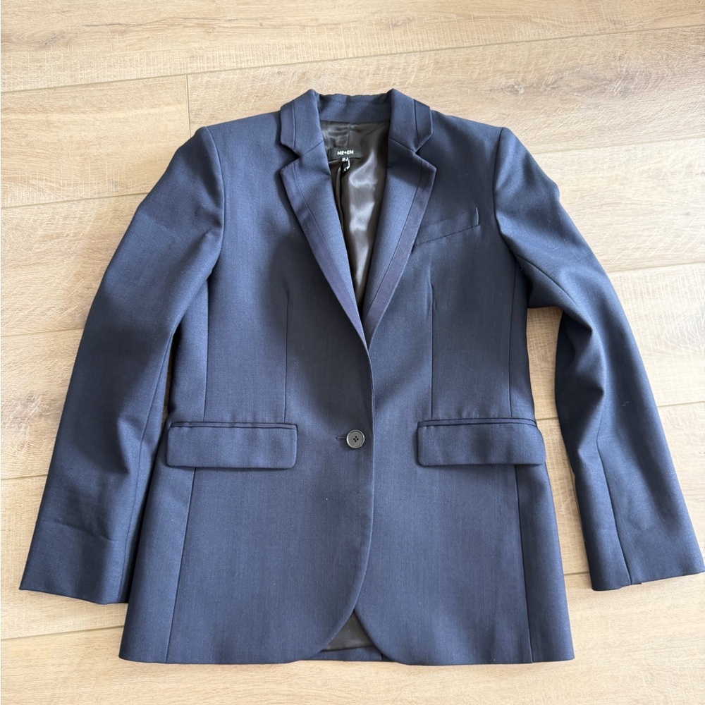 ME+EM Sharp Longline Wool Blend Blazer